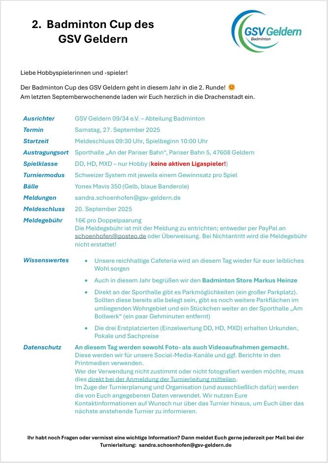 --> 2. Badminton Cup 2025